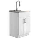 Shaker - Modern Wide, Laundry Cabinet With Faucet And Stainless Steel Sink by HouseOfZazla