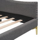 Upholstered Daybed With Headboard And Armrest, Support Legs by HouseOfZazla
