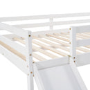 Full Loft Bed With Slide, Multifunctional Design - White by HouseOfZazla