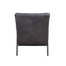 Nignu - Top Grain Leather Matt Iron Accent Chair - Gray by HouseOfZazla