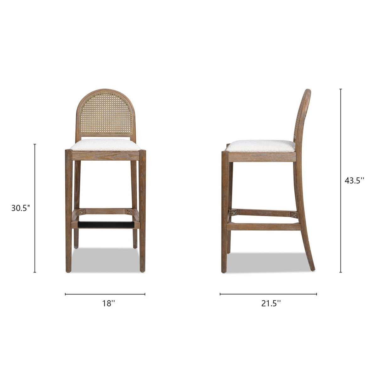 Panama - Curved Back Cane Bar Stool (Set of 2), photo 22 of 23