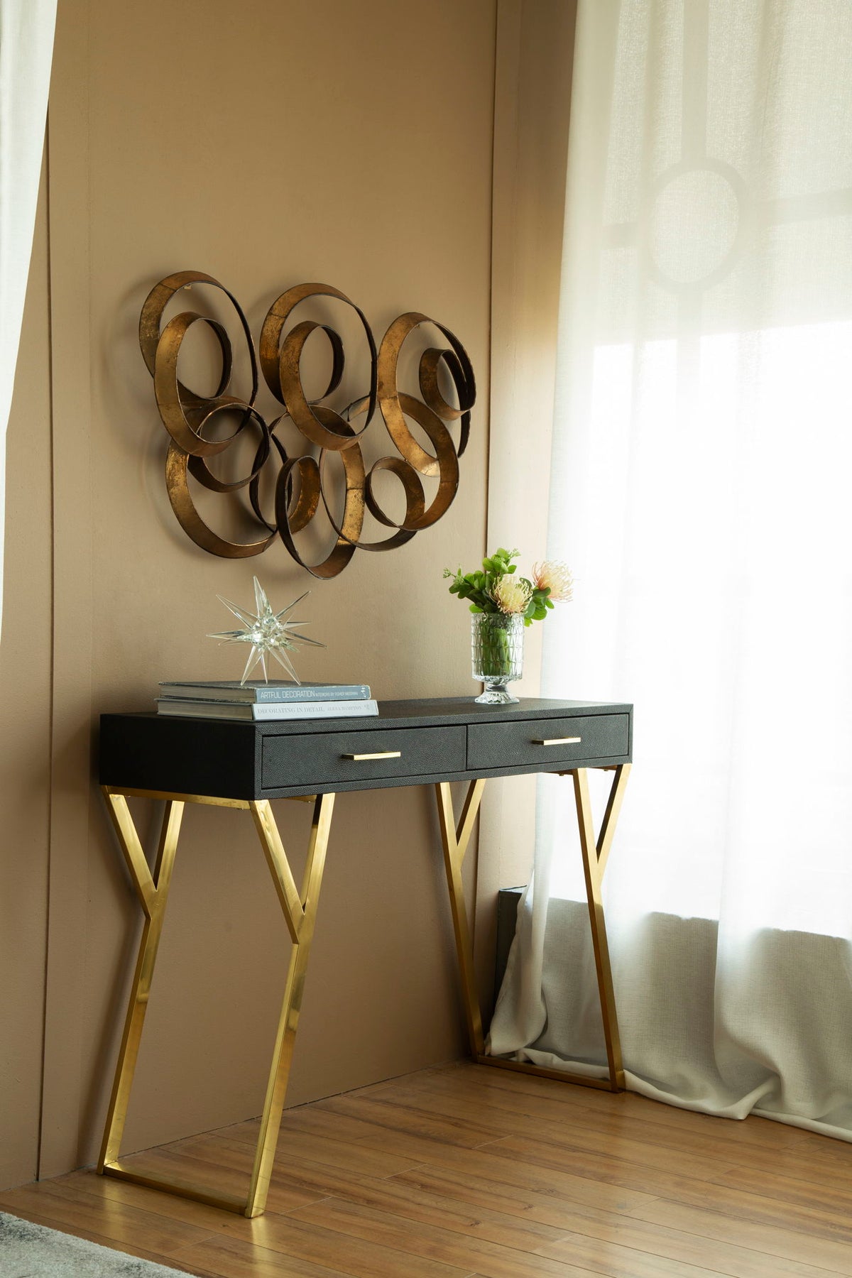 SerethaLeaf Wall Decor - Gold, photo 11 of 12
