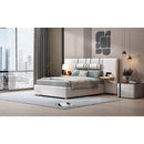Full Size Upholstered Platform Bed, Two Outlets and USB Charging Ports on Both Sides, Two Bedside Pillows, Storage Shelves,Velvet,Beige