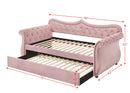 Adkins Daybed & Trundle, Pink Velvet