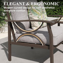 All Weather Armchairs With Cushions, Sculptural Design (Set of 2) - Gray / Khaki by HouseOfZazla