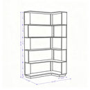 5-Tier L-Shaped Corner Bookshelf with 6 Open Shelves