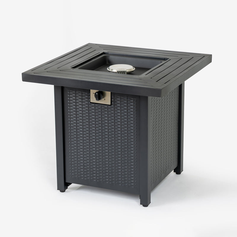 28-inch Iron Square Propane Fire Pit Table