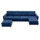 Modern L - Shape Convertible Sectional Sofa With Movable Ottoman by HouseOfZazla