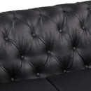 65.5" Modern Sofa Couch PU Upholstered Loveseat Sofa with Sturdy Metal Legs, Button Tufted Back for Living Room, Apartment, Home Office, Black