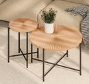Radial - Pattern Coffee And End Table Set Waterproof Cover, Distressed Cylindrical Design (Set of 2) by HouseOfZazla