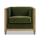 Georgia - Cane Tuxedo Armchair - Olive Green