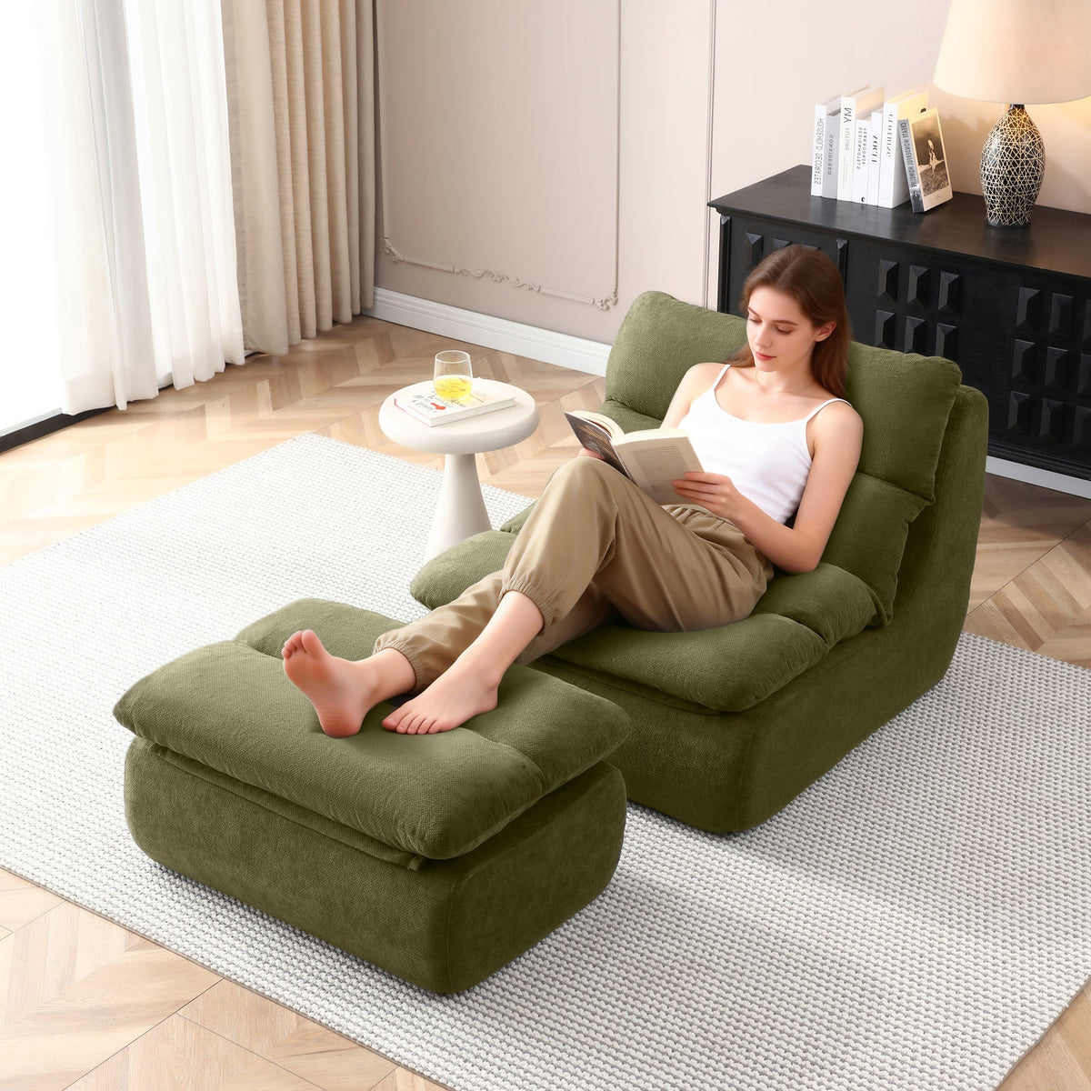 32" Bean Bag Chair with Ottoman, photo 5 of 10