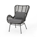 Modern Aesthetic Outdoor Rattan Accent Chair With Metal Legs by HouseOfZazla