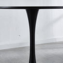 Table Mid-Century Dining Table For 4-6 People With Round Table Top, Pedestal Dining Table, End Table Leisure Coffee Table by Unique Piece Furniture