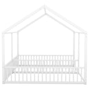 Metal Twin Size House Platform Beds 2 Shared Beds - Antique White by HouseOfZazla