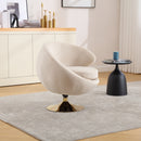 360 Degree Swivel Cuddle Barrel Accent Chairs, Round Armchairs with Wide Upholstered, Fluffy Fabric Chair for Living Room, Bedroom, Office, Waiting Rooms