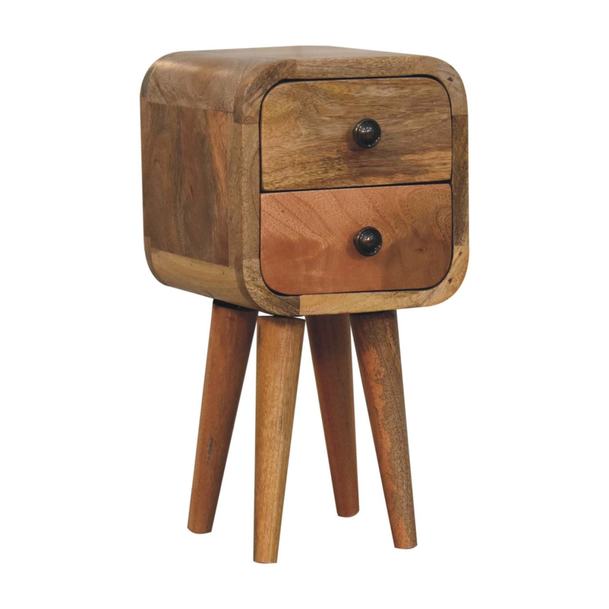 Solid Wood Extra Mini Curved Oak Bedside Table, photo 3 of 10