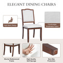 6 Piece Extendable Dining Table Set, Wood Table With Removable Leaf, 4 Upholstered Chairs And Bench - Cherry