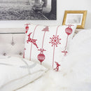 Christmas Throw Pillow With Embroidered Reindeer And Snowflakes - White by Unique Piece Furniture