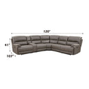 Kantu Synthetic Leather Motion Sectional Sofa - Brown by HouseOfZazla