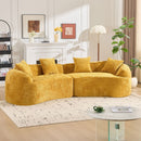Curved Compressed Sofa, Nordic-Style Design For Living Room by HouseOfZazla