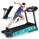 Treadmills For Home, Electric Treadmill With Automatic Incline, Foldable 3.5Hp Workout Running Machine Walking, Double Running Board Shock Absorption Pulse Sensor Bluetooth Speaker App Fitshow - Black by HouseOfZazla
