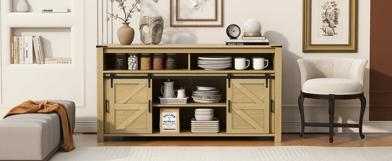 U_STYLE 59.3'' Sideboard with Sliding Barn Door, photo 3 of 10