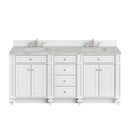 James Martin Bristol 72" Double Bathroom Vanity, Bright White