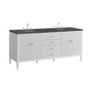 James Martin Myrrin 72" Double Bathroom Vanity, Bright White