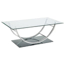 Danville 3-piece Glass Top Coffee and End Table Set Chrome