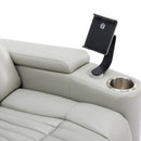 270° Power Swivel Recliner Home Theater Chair With Hidden Arm Storage, LED Light, Cup Holder, And Tray Table by HouseOfZazla