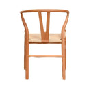 Natural Solid Wood Wishbone Design Backrest Chair with Canvas Seat for Dining Room and Kitchen