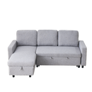 78.8" Reversible Sleeper Combo Sofa with Pullout Bed, Comfortable Linen L-Shaped Combo Sofa Sofa Bed, Living Room Furniture Sets for Tight Spaces