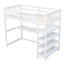 Loft Bed With Storage Shelves And Under Bed Desk by HouseOfZazla