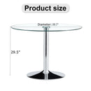 Modern Minimalist Circular Dining Table With Glass Top And Electroplated Metal Legs For Restaurants And Living Rooms - Silver / Transparent by HouseOfZazla