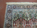 6' X 6' Vintage Handmade Fine Indian Silk Rug Kashmir Square Nice