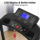 Walking Pad Treadmill With Foldable Design, Large LED Display, Stable Handrails - Black