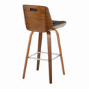 Corazza - Mid Century Modern Fixed Height Barstool With Swivel With Square Footrest (Set of 2) by HouseOfZazla