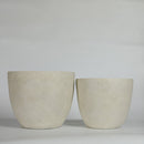 Round Concrete Planter Set of 2, Large Outdoor Indoor Handmade Rustic Decorative Planter Pots with Drainage Holes by HouseOfZazla