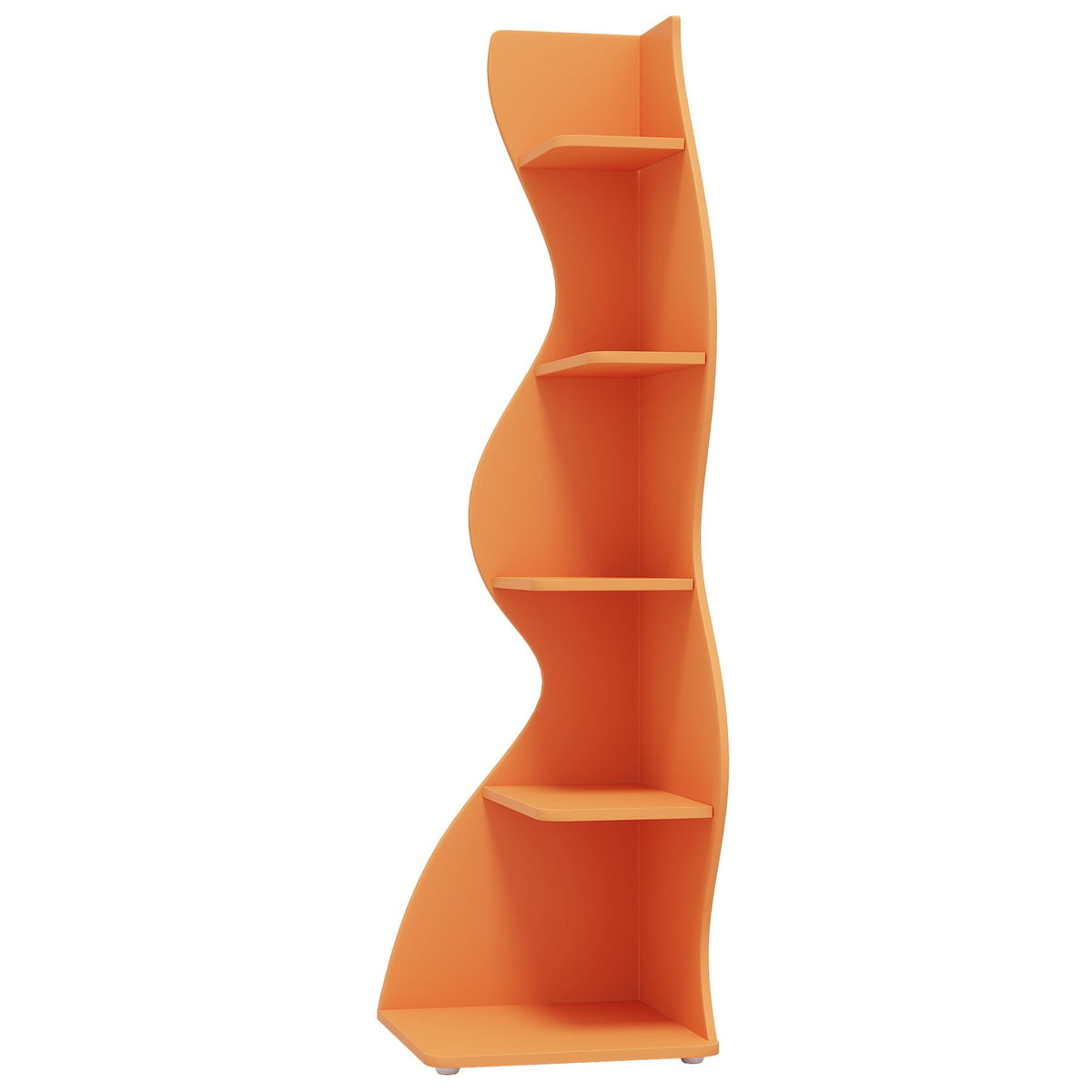 5 Tier Wavy Corner Bookshelf And Plant Stand For Living Room, photo 23 of 24