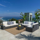 Santa Cruz Outdoor 8 Piece Sectional Set - Dark Brown