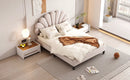 Upholstered Platform Bed With Flower Pattern Headboard by HouseOfZazla