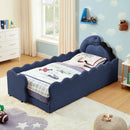 Cute Dinosaur Shaped Bed With Safety Guardrail, Toddler Frame by Unique Piece Furniture