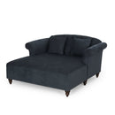 Upholstered Chaise Lounge With Scroll Arms, Turned Legs And 2 Pillows by HouseOfZazla
