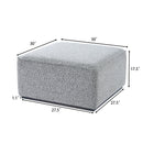 Square Upholstered Ottoman with Black-and-White Fabric by HouseOfZazla