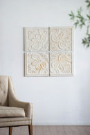 Distressed Wooden Square Wall Panels (Set of 4) - White by Unique Piece Furniture