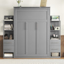 Murphy Wall Bed With LED Lights, Shelves And Drawers by Unique Piece Furniture