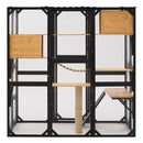 Outdoor Cat Enclosure With Sleeping Houses, Jumping Platforms, Scratching Post by HouseOfZazla