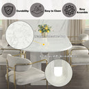 Zayn - Dining Table - White Natrual Marble Top & White by Unique Piece Furniture