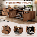 78" TV Stand For TVs Up To 85" Entertainment Center With Deep Drawers & Cable Management, Soft Closing Hinges - Walnut by HouseOfZazla